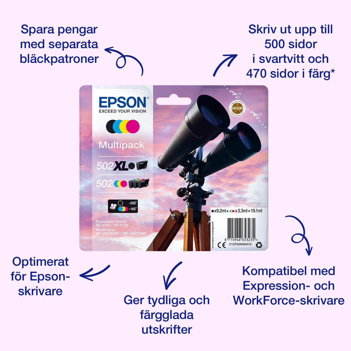 Epson Multipack 4-colours 502 XL Black/Std. CMY
