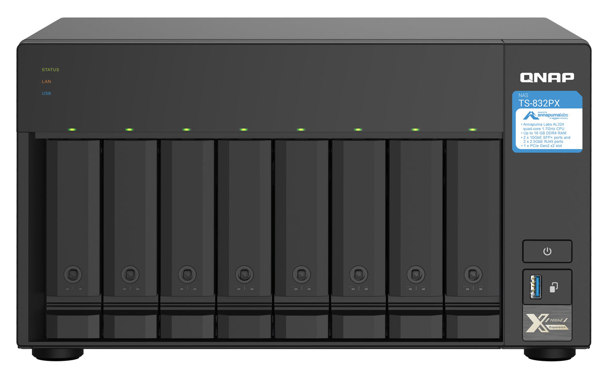QNAP TS-832PX NAS Tower Annapurna Labs AL324