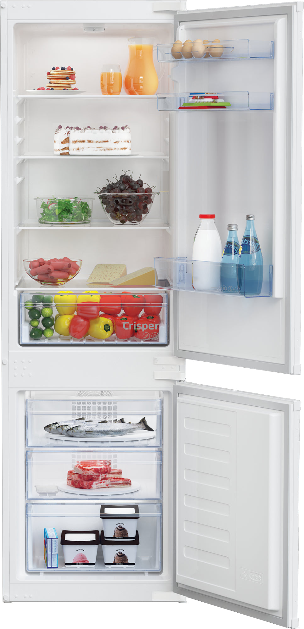 Beko BCHA275K41SN kombinerad kyl/frys Inbyggd 262 l Vit