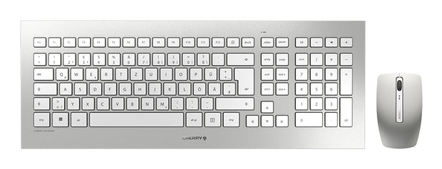 CHERRY DW 8000 tangentbord Mus inkluderad Kontor RF Trådlös QWERTZ tyska Silver