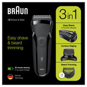 Braun Series 3 81702941 rakapparater för män Folierakapparat Trimmer Svart