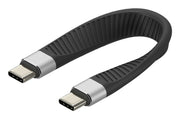 Techly ICOC-USBC-FL-U4 USB-kablar USB4 Gen 2x2 0,124 m 40 Gbit/s 1000 W Svart
