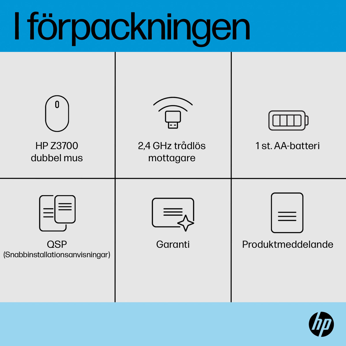HP Z3700 Dual mus i svart