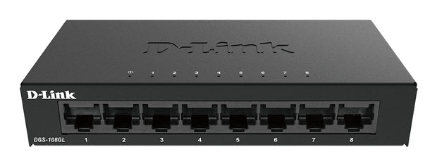D-Link DGS-108GL Ohanterad Gigabit Ethernet (10/100/1000) Svart