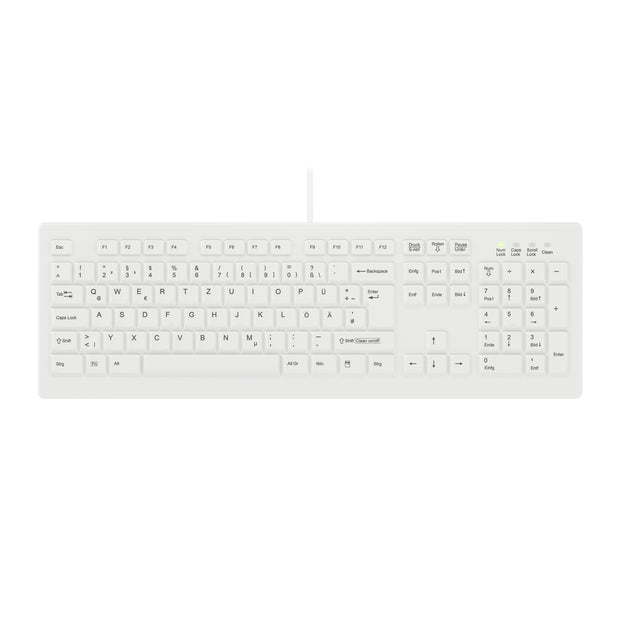 Contour Design Active Key AK-C8100F-U1-W/GE tangentbord Medical USB QWERTZ tyska Vit