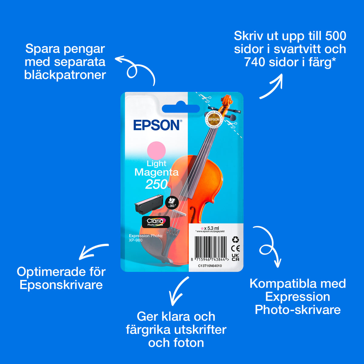 Epson Enpack Light Magenta 250 Violin Claria Photo HD-bläck