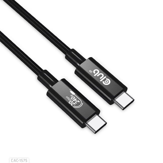 CLUB3D CAC-1575 USB-kablar USB4 Gen 2x2 2 m USB C 20 Gbit/s 240 W Svart