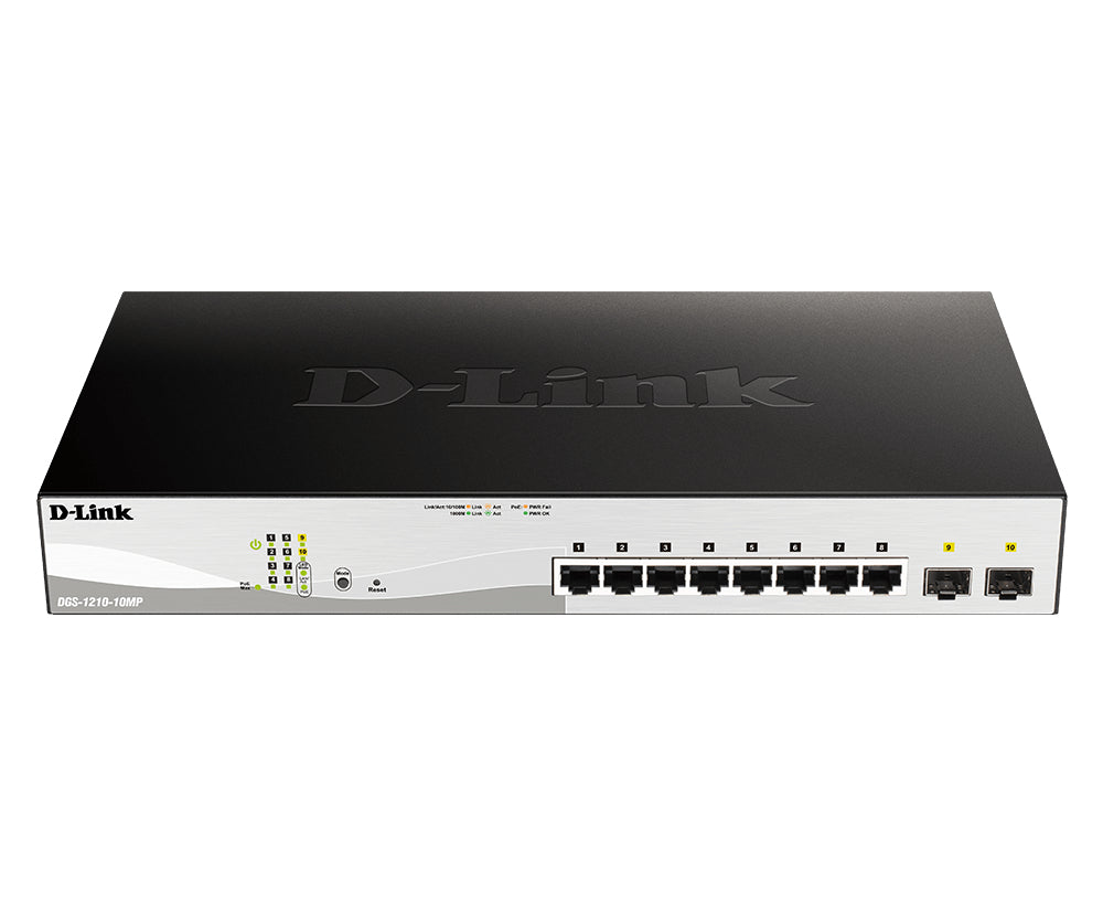 D-Link DGS-1210-10MP hanterad L2 Gigabit Ethernet (10/100/1000) Strömförsörjning via