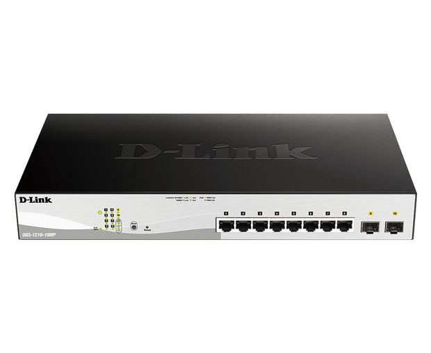 D-Link DGS-1210-10MP hanterad L2 Gigabit Ethernet (10/100/1000) Strömförsörjning via Ethernet (PoE) stöd Svart