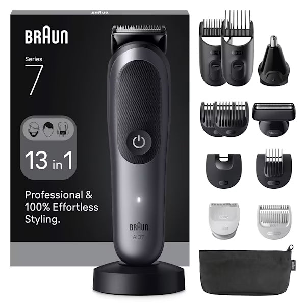 Braun AIO7560 skägg/hår trimmer Svart