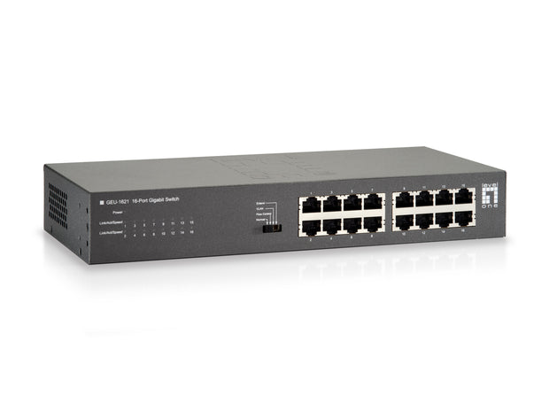 LevelOne GEU-1621 nätverksswitchar Gigabit Ethernet (10/100/1000) Grå