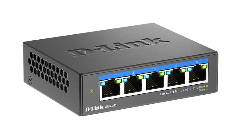 D-Link DMS-105 Ohanterad L2 2.5G Ethernet (100/1000/2500) Svart