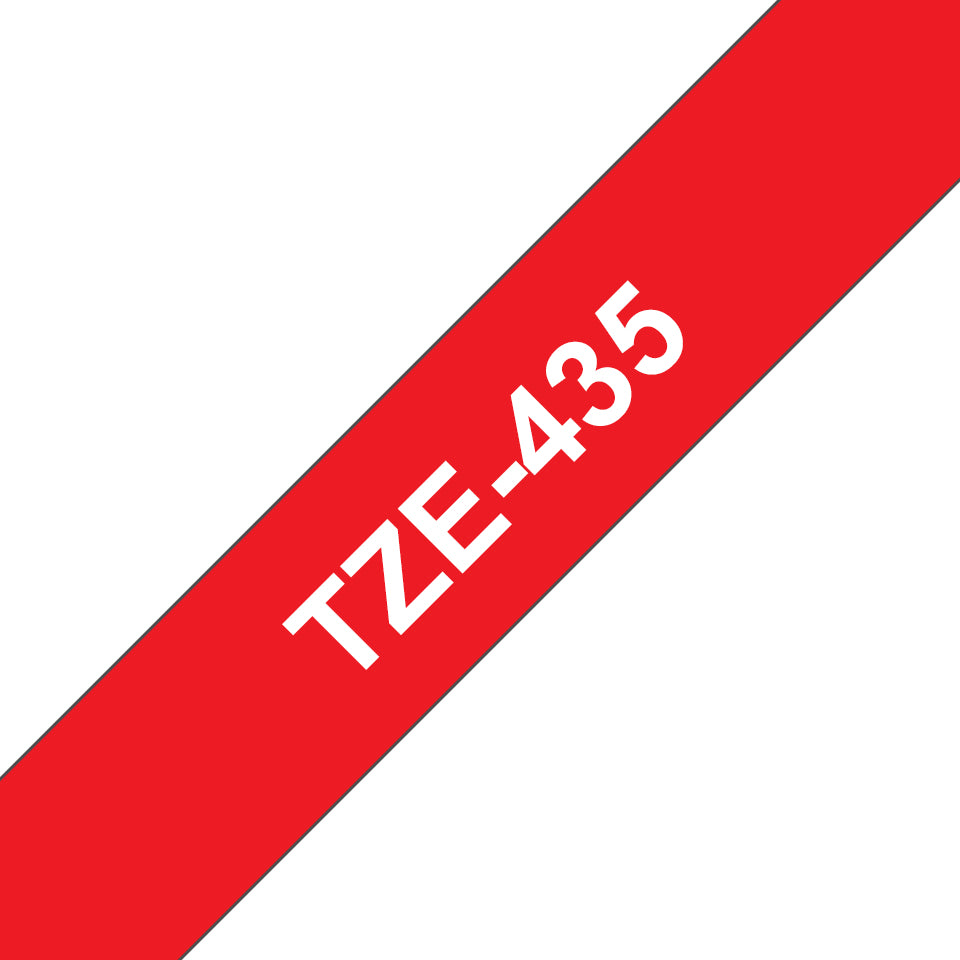 Brother TZE-435 etikett-tejp Vitt på rött