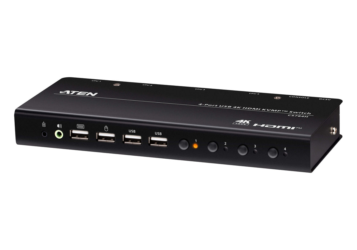 ATEN CS784H KVM-switchar Svart
