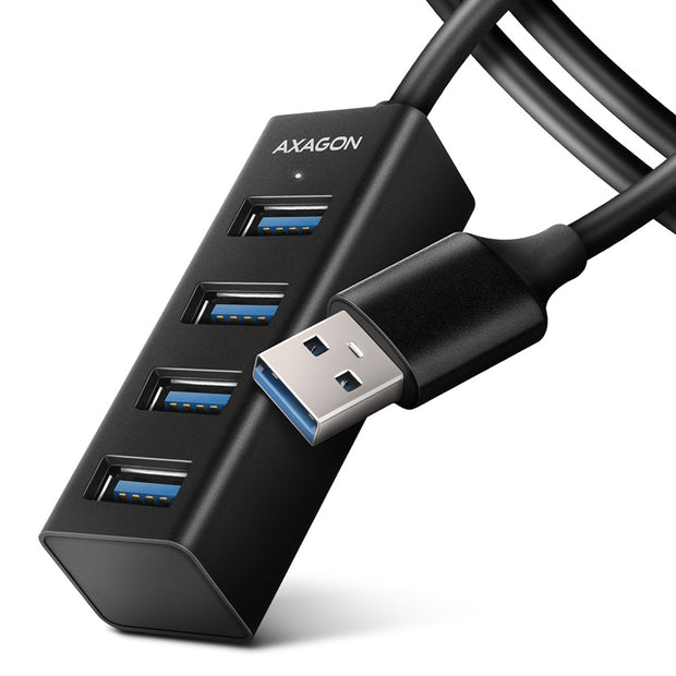 Axagon HUE-M1AL gränssnittshubbar USB 3.2 Gen 1 (3.1 Gen 1) Type-A 5000 Mbit/s Svart