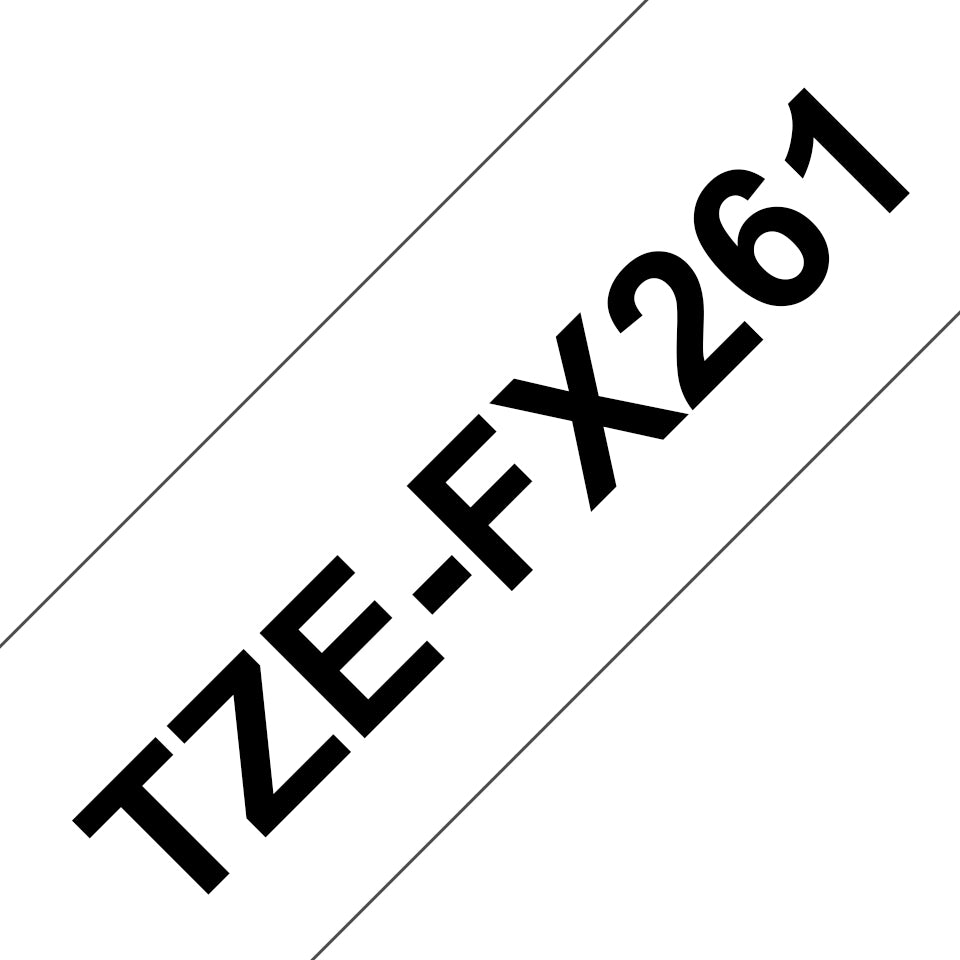 Brother TZE-FX261 etikett-tejp Svart på vitt