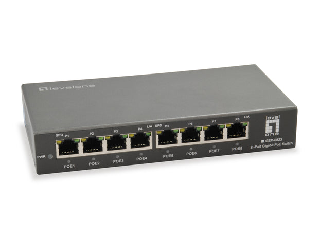 LevelOne GEP-0823 nätverksswitchar Gigabit Ethernet (10/100/1000) Strömförsörjning
