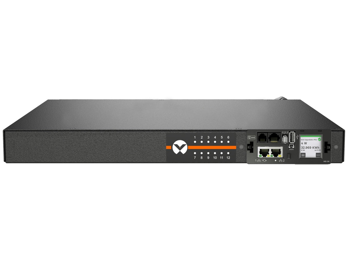 Vertiv Geist MU05M1R0-12CF17-2C20A9H00-S grenuttag 12 AC-utgångar 0U Svart