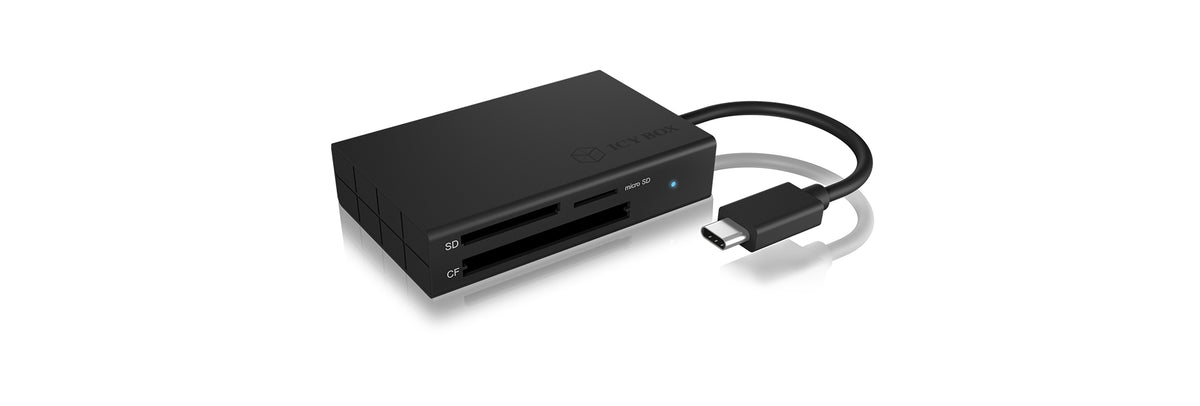ICY BOX IB-CR401-C3 kortläsare USB 3.2 Gen 1 (3.1 Gen 1) Type-C Svart