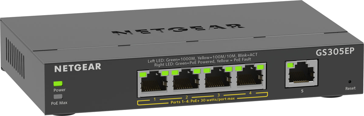 NETGEAR GS305EP hanterad L2/L3 Gigabit Ethernet (10/100/1000) Strömförsörjning via