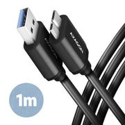 Axagon BUMM3-AM10AB USB-kablar USB 3.2 Gen 1 (3.1 Gen 1) 1 m Micro-USB B USB A 5
