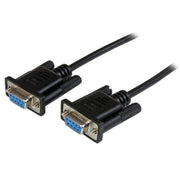 StarTech.com 2 m svart DB9 RS232 seriell nollmodemskabel F/F