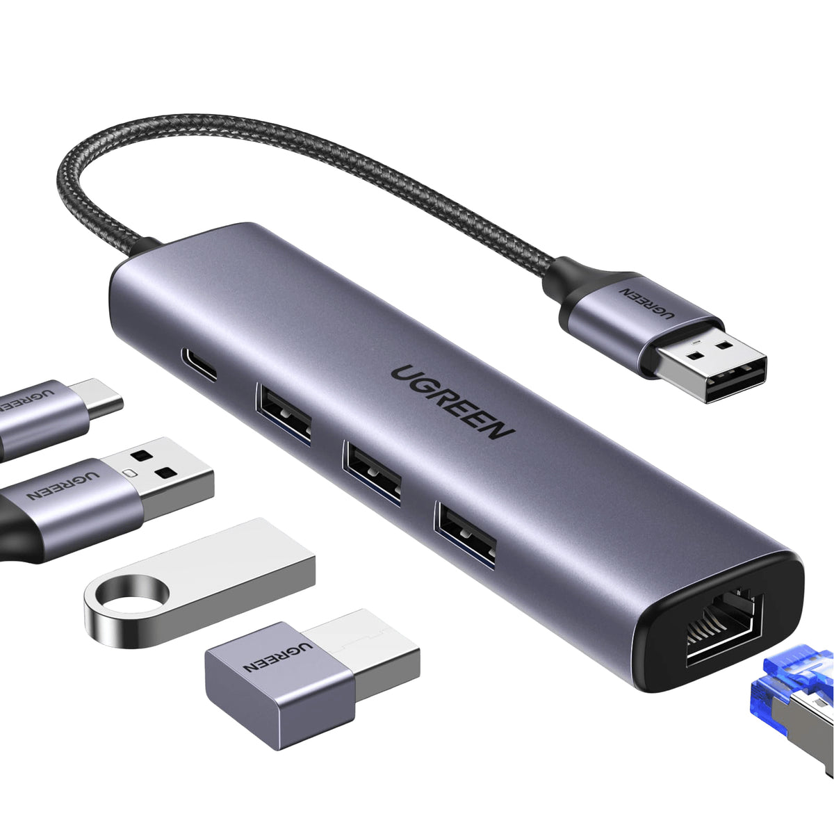 Ugreen 60554 dockningsstationer för bärbara datorer Kabel USB 3.2 Gen 1 (3.1 Gen 1)