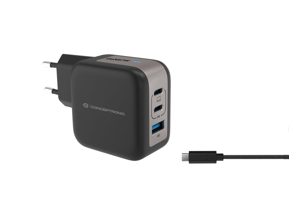 Conceptronic ALTHEA17B mobilladdare Universal Svart AC Snabb laddning inomhus