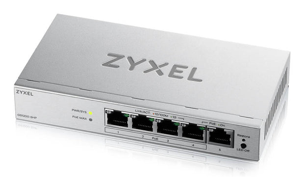 Zyxel GS1200-5HPV3 hanterad L2 Gigabit Ethernet (10/100/1000) Strömförsörjning via