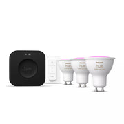 Philips Hue White och Color Ambiance Startpaket: 3 st GU10 ljuskällor + Dimmer