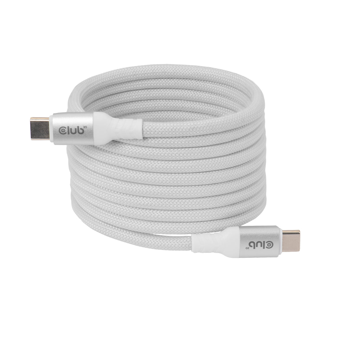 CLUB3D CLUB 3D USB-C Magnetic-Coil Cable White USB-kablar 2 m USB C 0,48 Gbit/s 240