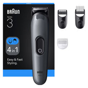 Braun AIO3500 skägg/hår trimmer Svart