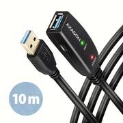 Axagon ADR-310 USB-kablar USB 3.2 Gen 1 (3.1 Gen 1) 10 m USB A 5 Gbit/s Svart