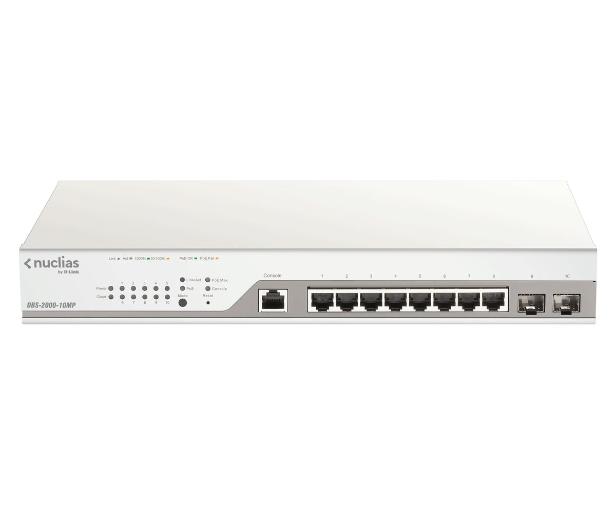 D-Link DBS-2000-10MP nätverksswitchar hanterad L2 Gigabit Ethernet (10/100/1000)