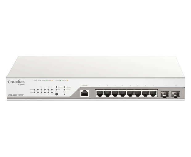 D-Link DBS-2000-10MP nätverksswitchar hanterad L2 Gigabit Ethernet (10/100/1000) Strömförsörjning via