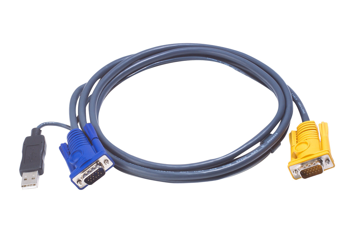 ATEN 1,8 M USB KVM-kabel med 3-i-1 SPHD och inbyggd PS/2 till USB-converter