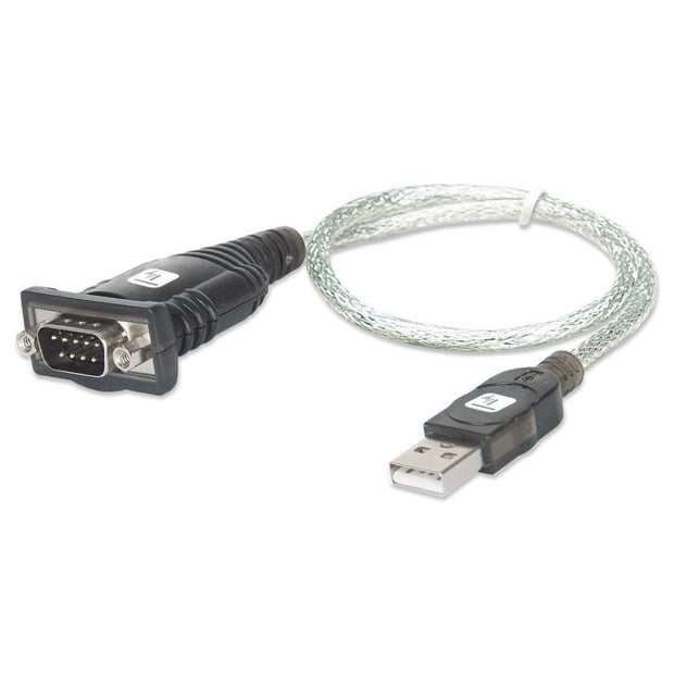 Techly IDATA USB-SER-2T seriella kablar Transparent 0,45 m USB Type-A DB-9