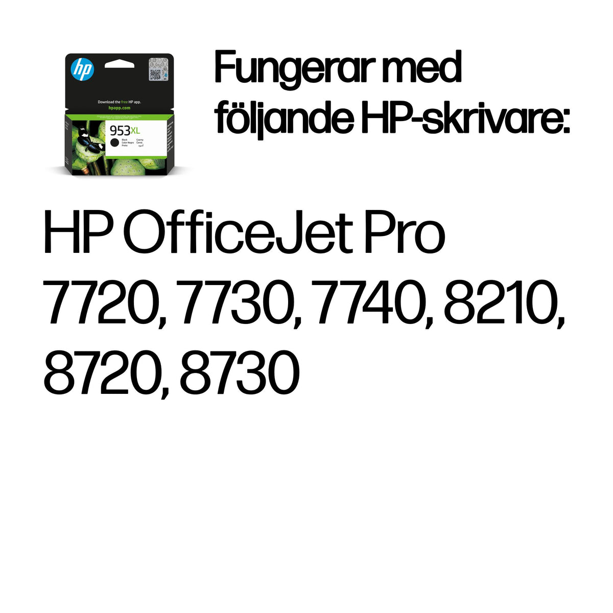 HP 953XL svart original bläckpatron med hög kapacitet