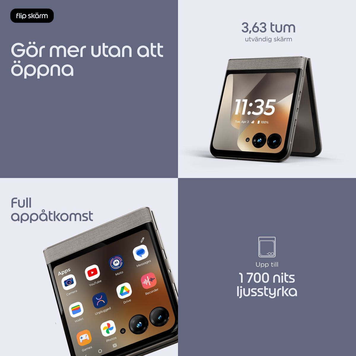 Motorola razr 70 - 256 GB - Stenfärg