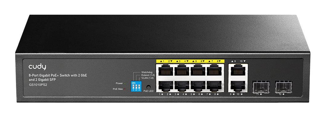 Cudy GS1010PS2 nätverksswitchar Ohanterad Gigabit Ethernet (10/100/1000)