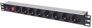 Intellinet 713986 grenuttag 8 AC-utgångar 1U Aluminium