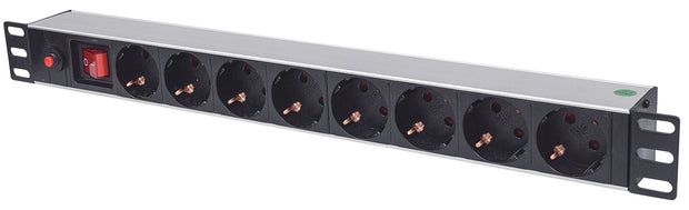 Intellinet 713986 grenuttag 8 AC-utgångar 1U Aluminium