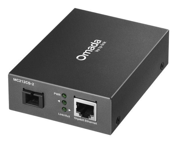 TP-Link Omada MC212CS-2 mediakonverterare för nätverk 1000 Mbit/s 1550 nm Enkelläge Svart