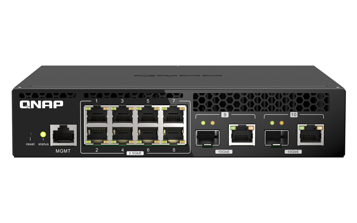QNAP QSW-M2108R-2C nätverksswitchar hanterad L2 2.5G Ethernet (100/1000/2500)