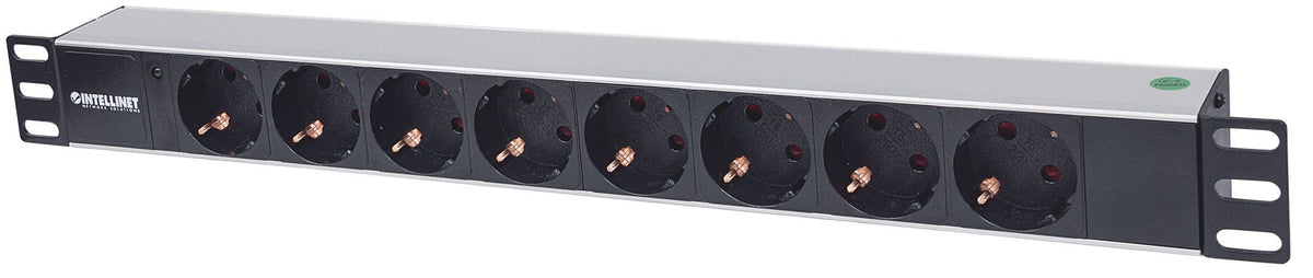 Intellinet 714037 grenuttag 8 AC-utgångar 1U Aluminium