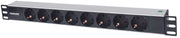 Intellinet 714037 grenuttag 8 AC-utgångar 1U Aluminium
