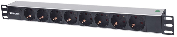 Intellinet 714037 grenuttag 8 AC-utgångar 1U Aluminium