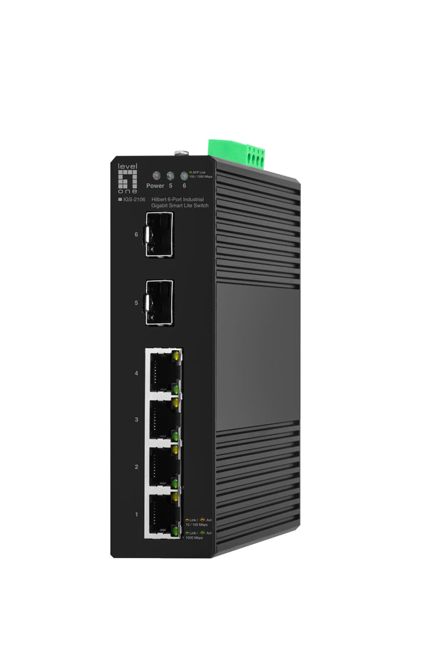 LevelOne IGS-2106 nätverksswitchar hanterad L2 Gigabit Ethernet (10/100/1000) Svart