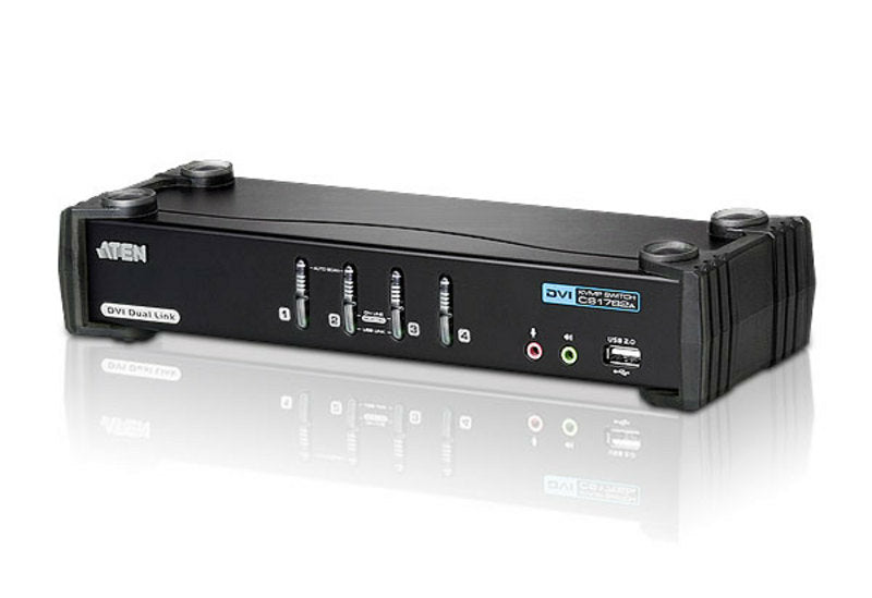 ATEN USB DVI Dual Link/Audio KVMP-switch med 4 portar
