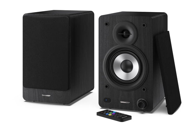 Sharp Bookshelf Speakers 2-vägs Svart Kabel & Trådlös 60 W